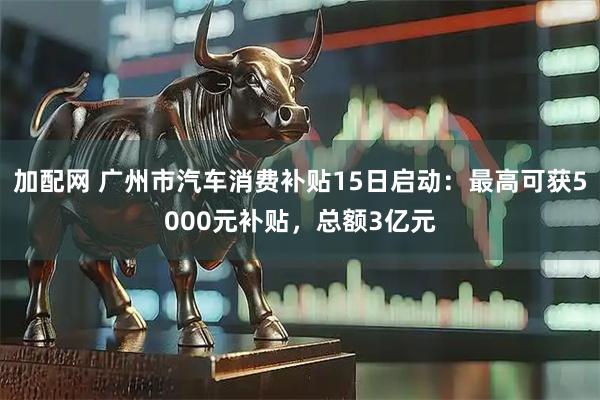 加配网 广州市汽车消费补贴15日启动：最高可获5000元补贴，总额3亿元