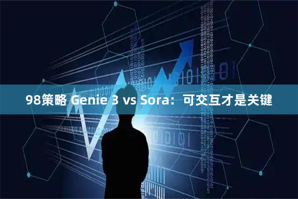 98策略 Genie 3 vs Sora：可交互才是关键