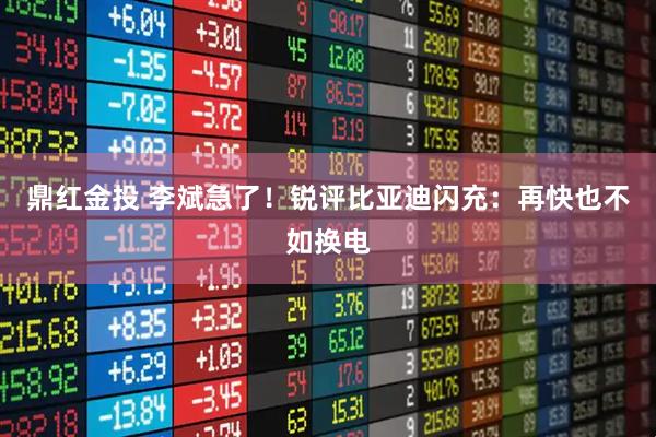 鼎红金投 李斌急了!锐评比亚迪闪充:再快也不如换电