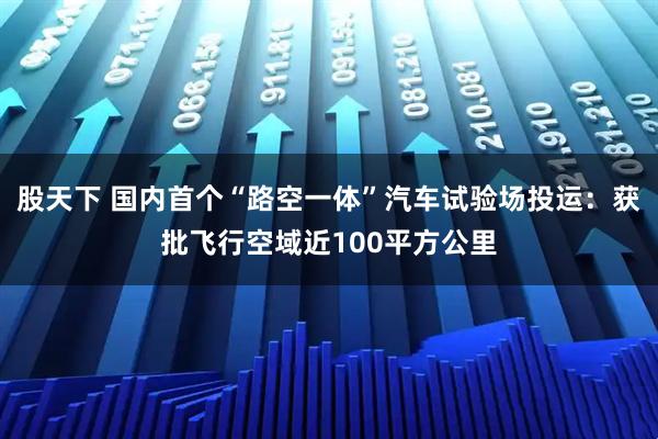 股天下 国内首个“路空一体”汽车试验场投运:获批飞行空域近100平方公里